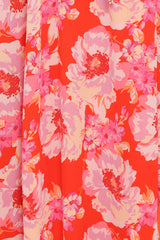 Elodie Midi Dress - Red Floral