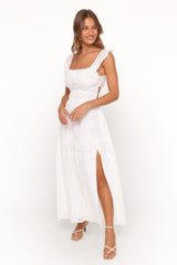 Elwyn Maxi Dress - White Broderie