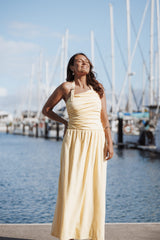 Emalia Halter Maxi Dress - Pale Yellow