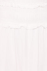 Enola Gather Midi Dress - White