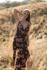 Enya Maxi Dress - Chocolate Floral