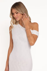 Evelon Off Shoulder Maxi Dress - White