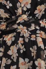 Farryn Maxi Dress - Black Beige Floral