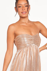 Faye Strapless Maxi Dress - Gold