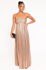 Faye Strapless Maxi Dress - Gold