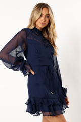 Felix Long Sleeve Mini Dress - Navy