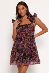 Fiorella Mini Dress - Plum Floral