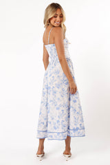 Flora Midi Dress - Blue Floral