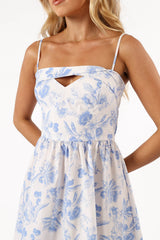Flora Midi Dress - Blue Floral