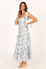 Floret Midi Dress - Blue