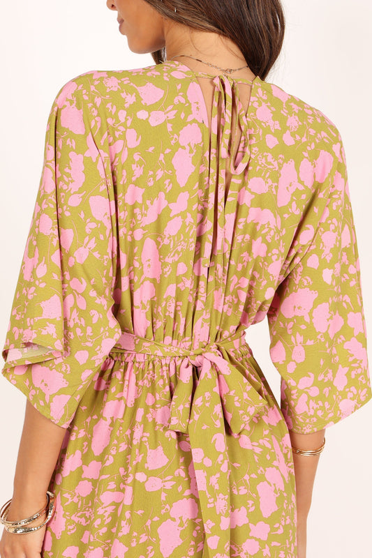 Fran Maxi Dress - Green/Pink