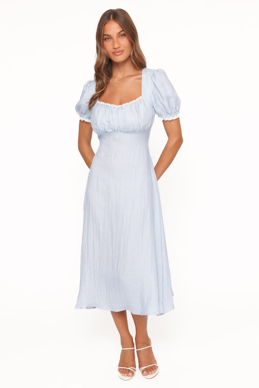 Francine Lace Midi Dress - Blue Ditsy Floral