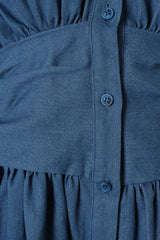 Francis Long Sleeve Mini Dress - Blue Denim
