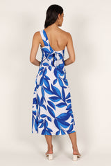 Freddie Midi Dress - White/Blue