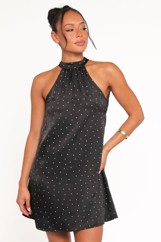 Gabrielle Mini Dress - Black Polka Dot