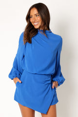 Galen Long Sleeve Romper - Paris Blue