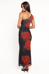 Gerri Off Shoulder Maxi Dress - Black Floral