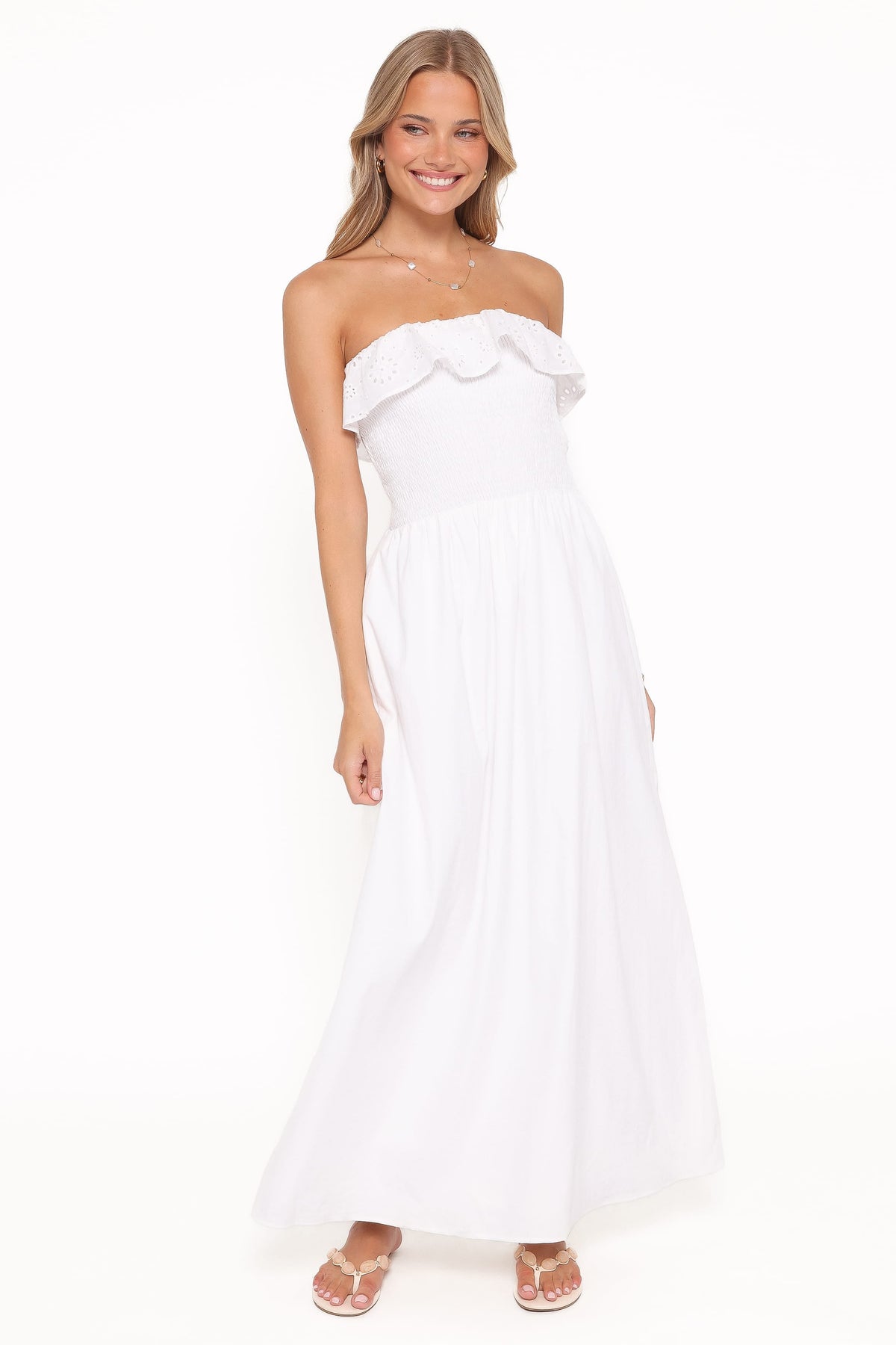 Gilbert Strapless Maxi Dress - White