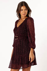 Glimmer Long Sleeve Mini Dress - Pink