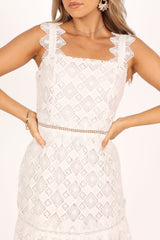 Harper Midi Lace Dress - White