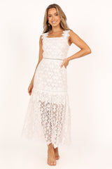 Harper Midi Lace Dress - White