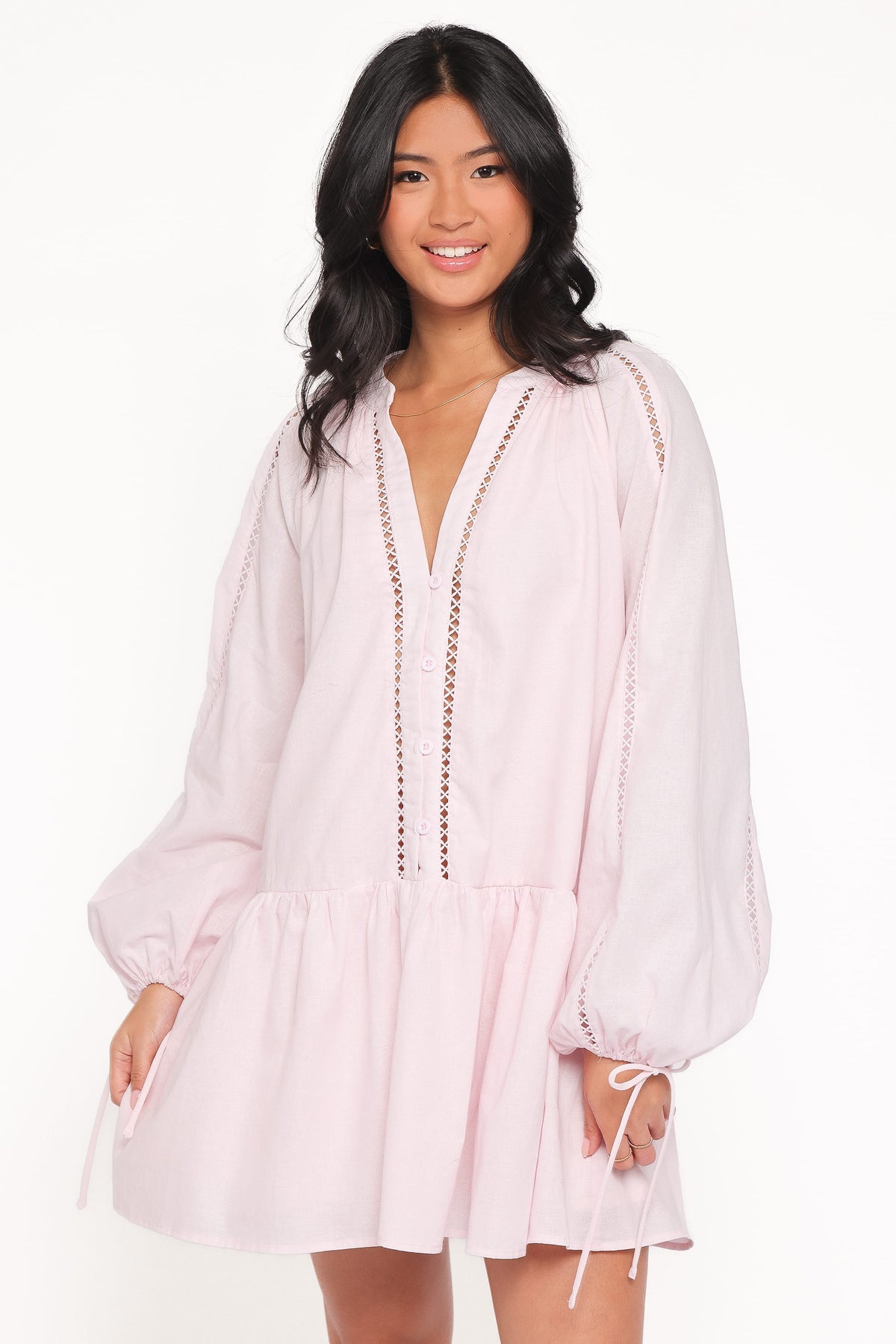 Hart Long Sleeve Mini Dress - Pink