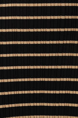 Henry Striped Midi Dress - Black Beige