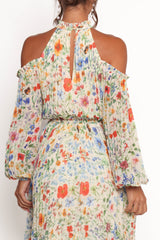 Hilary Pleated Maxi Dress - Garden Floral