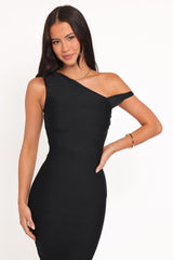 Hudson Off Shoulder Midi Dress - Black