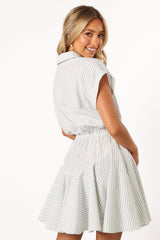 Ilsa Mini Dress - Sage Stripe