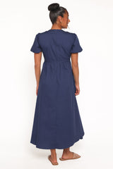 Ilyana Short Sleeve Maxi Dress - Navy