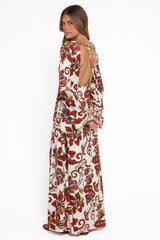 Inala Maxi Dress - Brown Floral