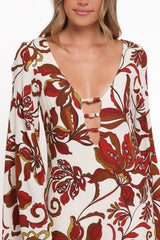 Inala Maxi Dress - Brown Floral