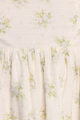 Indira Mini Dress - Ivory Blue Floral