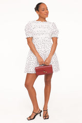 Jaclyn Mini Dress - White Polka Dot