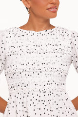 Jaclyn Mini Dress - White Polka Dot