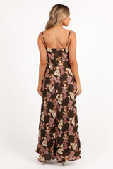 Jamie Maxi Slip Dress - Olive Floral