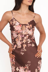 Jamila Midi Dress - Brown Floral