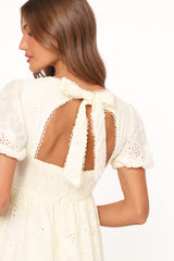 Janice Maxi Dress - Butter Yellow Broderie