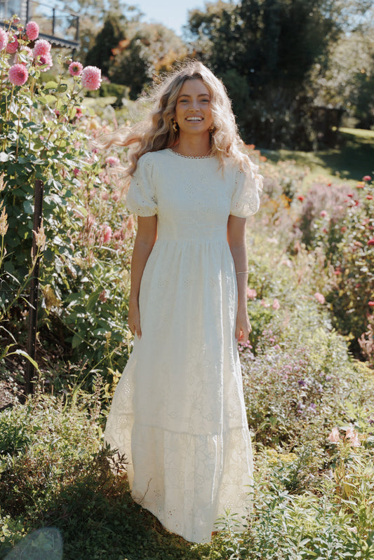 Janice Maxi Dress - Butter Yellow Broderie