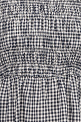 Jessen Long Sleeve Mini Dress - Navy Gingham