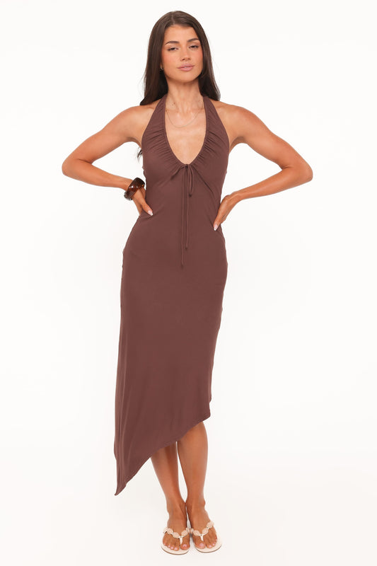 Jordie Midi Dress - Dark Brown