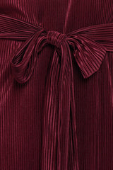Joy Plisse Mini Dress - Burgundy