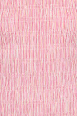 Kaelyn Gather Mini Dress - Pink Stripe