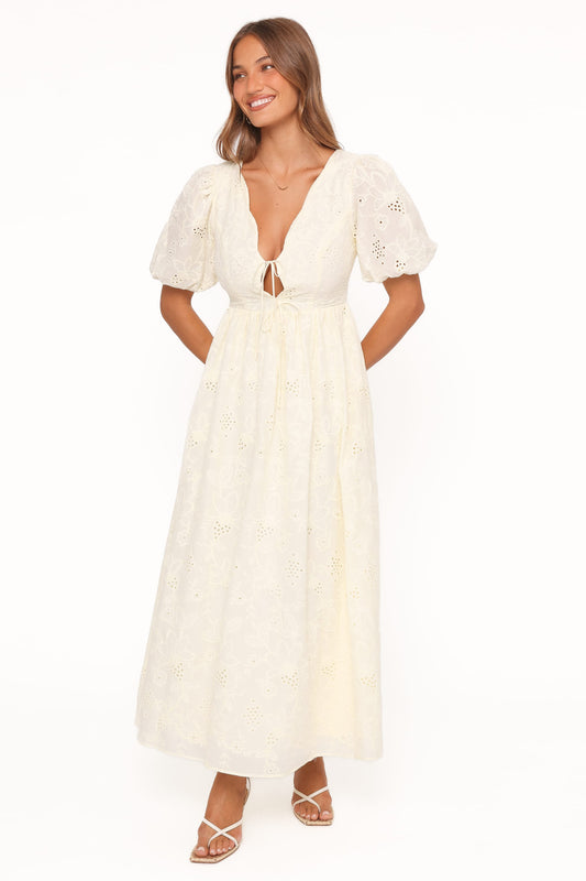 Karla Maxi Dress - Butter Yellow Broderie