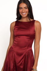 Katelyn Midi Dress - Burgundy