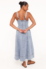 Katie Maxi Dress - Med Denim