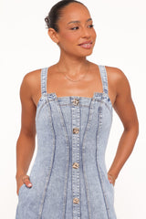 Katie Maxi Dress - Med Denim