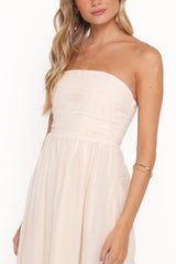 Kayt Strapless Dress - Embroidered Floral