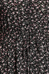 Kelda Dress - Black Rosebud Floral
